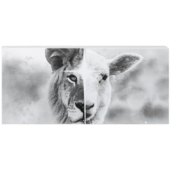 B&W Lion & Lamb Sign