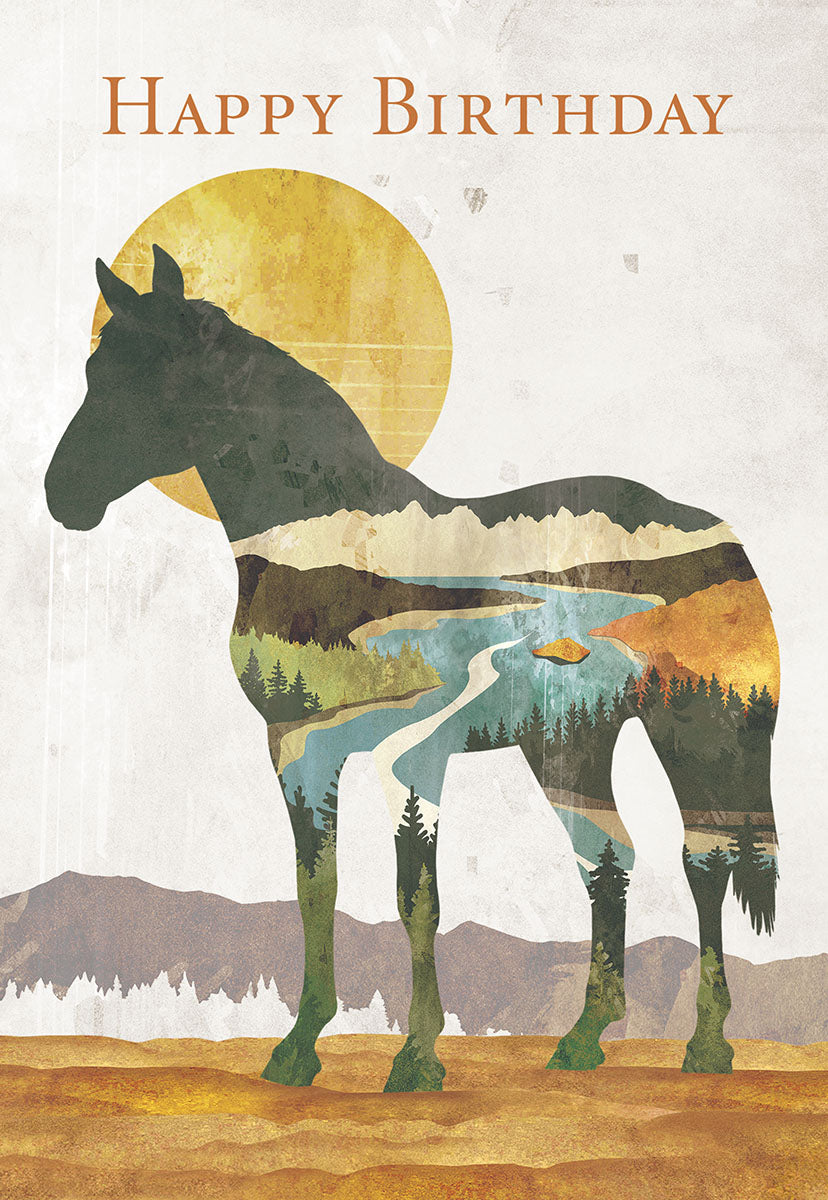 Nature Inspired Horse Birthday Card