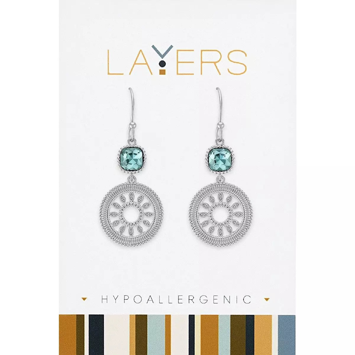 Layers Earring Silver Montana Blue Filigree Detailed Dangle