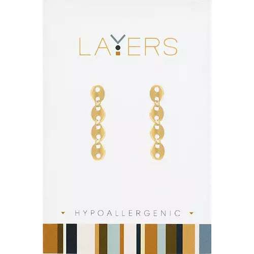 Layers Earring Gold Mariner Link Dangle