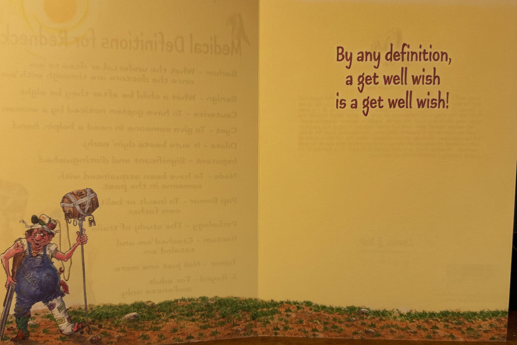 Medical Definitions for Rednecks Get Well Card