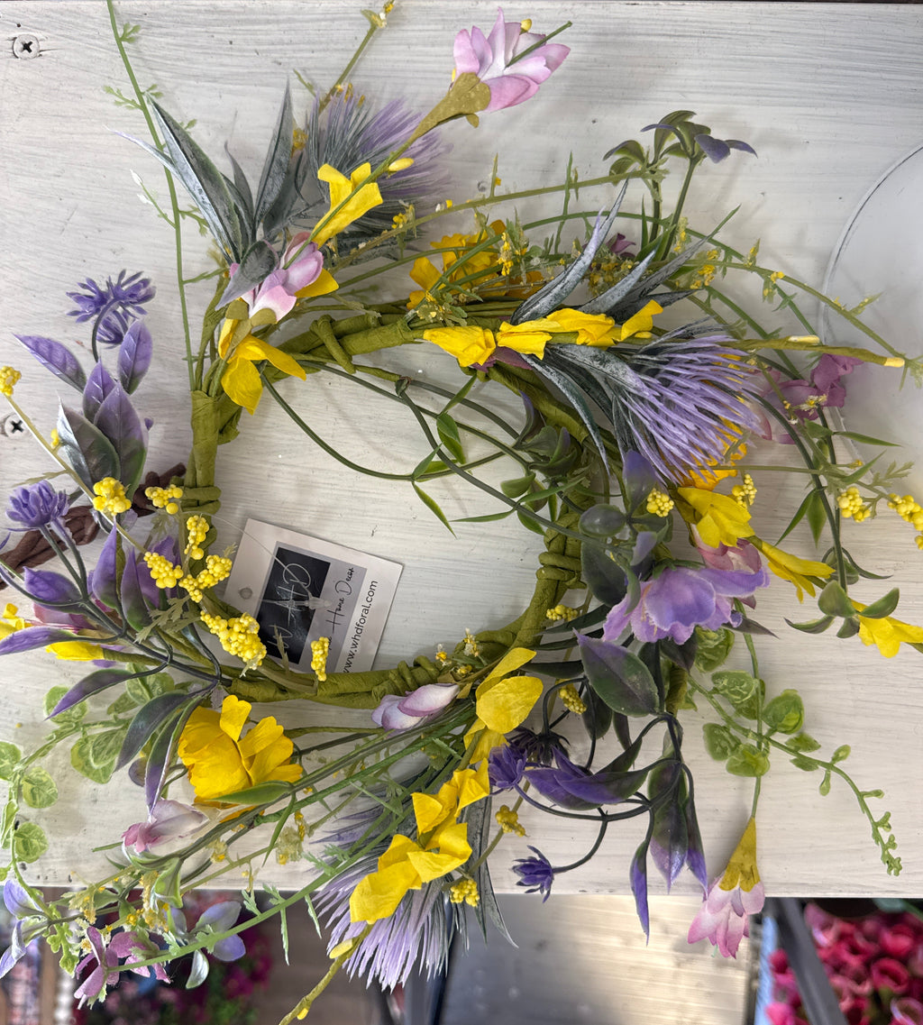 Lavendar Thistle Candle Ring 4.5 in