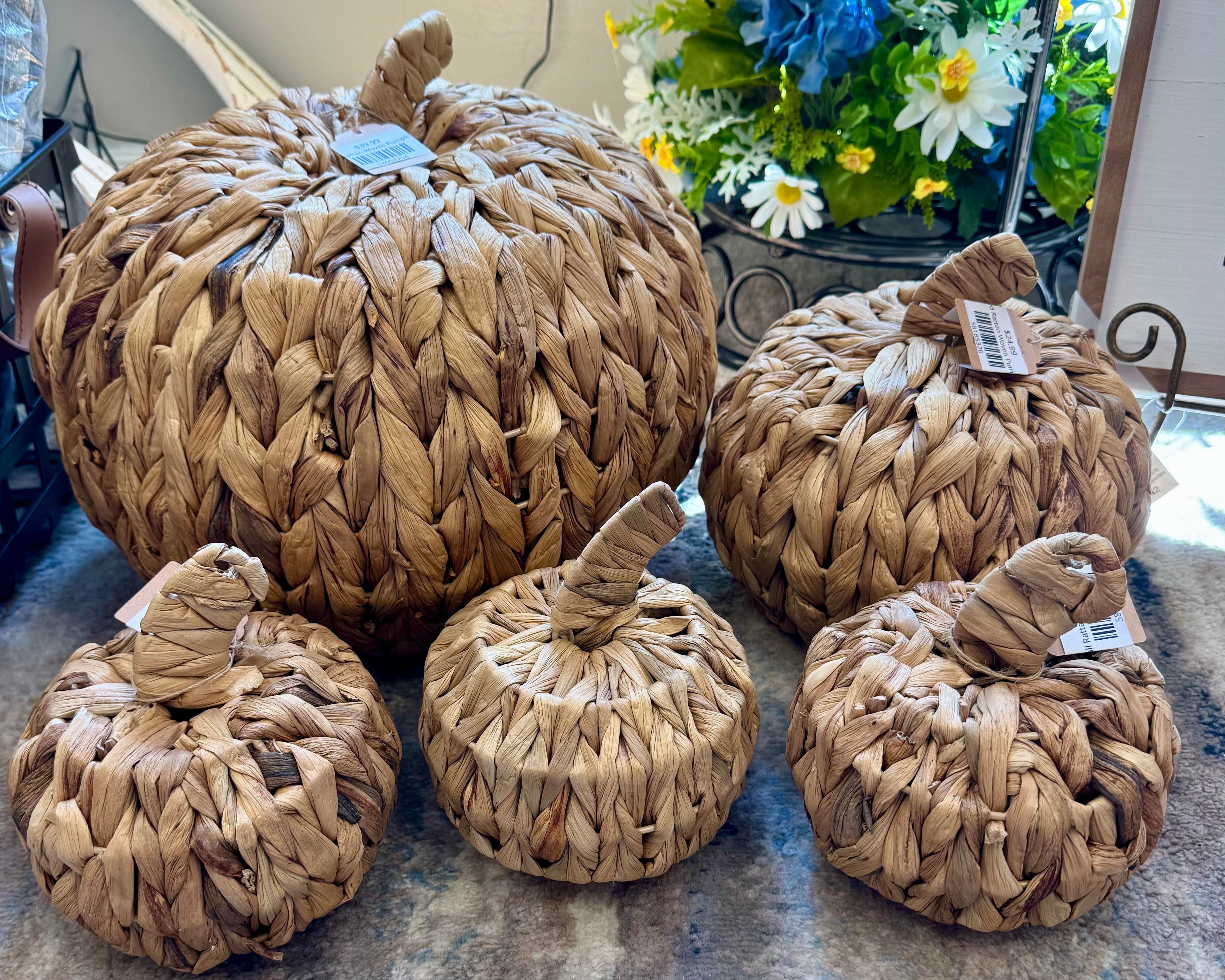 Small Rattan Woven Pumpkin