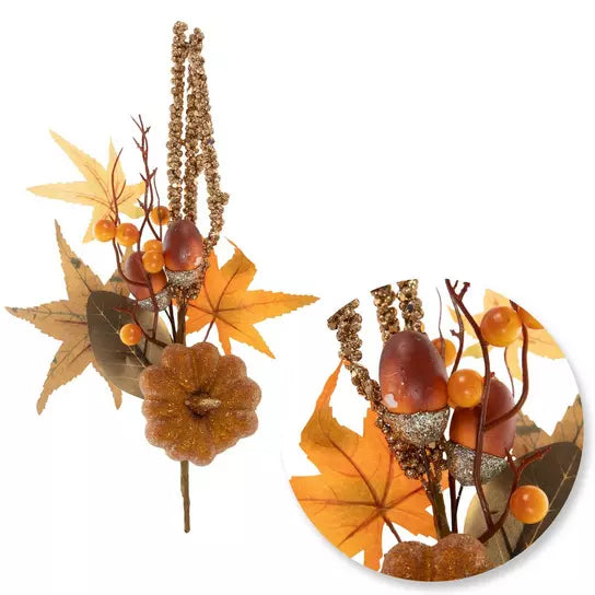 Orange Beaded Pumpkin Pick