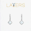Layers Earring Silver Quatrafoil Huggie
