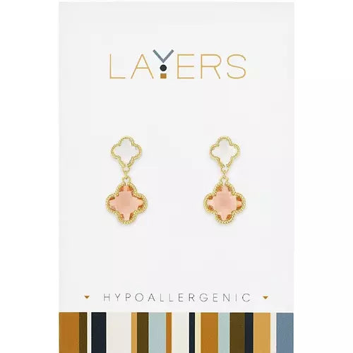 Layers Earring Gold Double Dangle