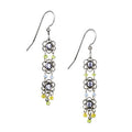 Silver Forest Triple Flower Drop Earrings