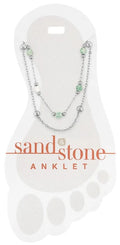 Sand & Stone Silver Seaglass Duo Chain Anklet