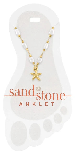 Sand & Stone Gold Starfish & Pearls Anklet
