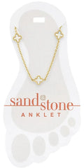Sand & Stone Gold Multi Quatrafoil Anklet