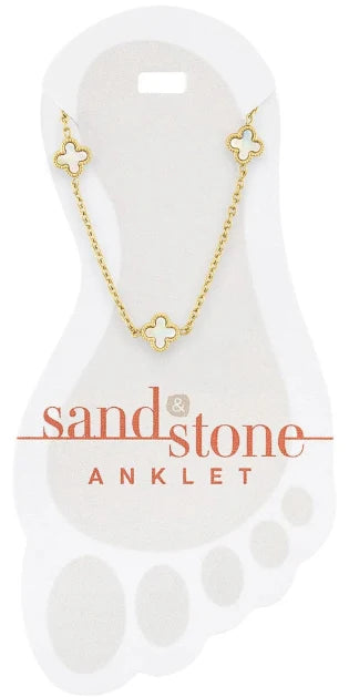 Sand & Stone Gold Multi Quatrafoil Anklet